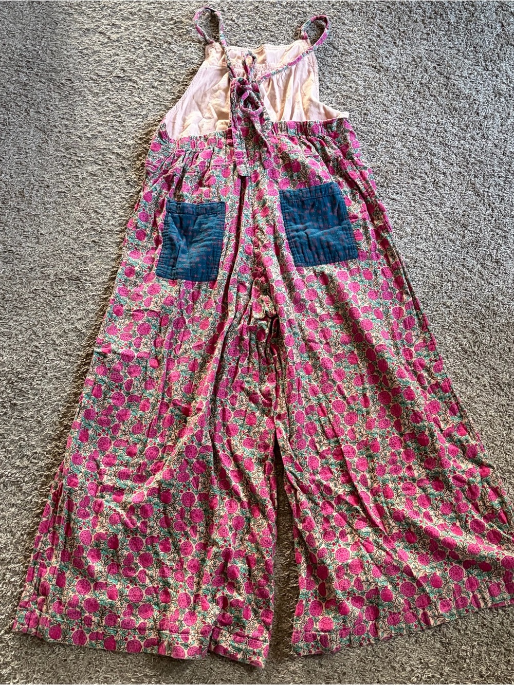 Natural Life Dakota Tie Overall Jumpsuit Colorful Whimsical Boho Cottagecore - Picture 8 of 9